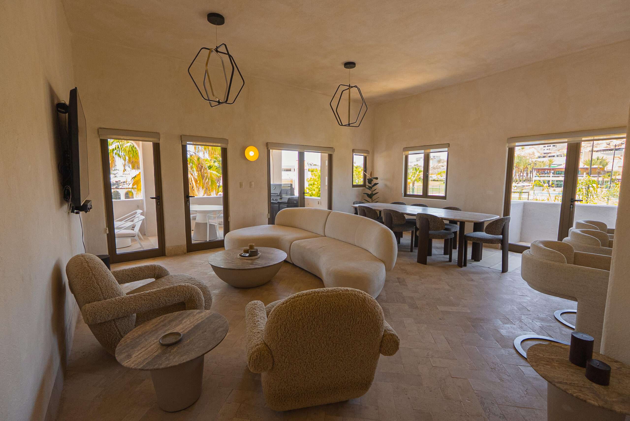 San Jose del Cabo Casa Nima Experience resort-style living in this spacious and beautifully designed 3-bedroom, 3-bathroom residence within the exclusive Casa Nima community. Occupying the entire floor, this unique home offers exceptional privacy with no neighboring units next to you. Mediterranean-inspired architecture, elegant arches, and abundant natural light create a warm and sophisticated atmosphere. The expansive living and dining areas flow seamlessly to a generously sized terrace, perfect for entertaining and outdoor BBQ gatherings. Custom cabinetry throughout is included. Residents enjoy world-class amenities including a fitness center, restaurant, kids club, pet park, pickleball courts, and lush grounds, all thoughtfully designed to deliver the feel and service of a luxury resort. – 3400 P. Finisterra, San Jose del Cabo, BS